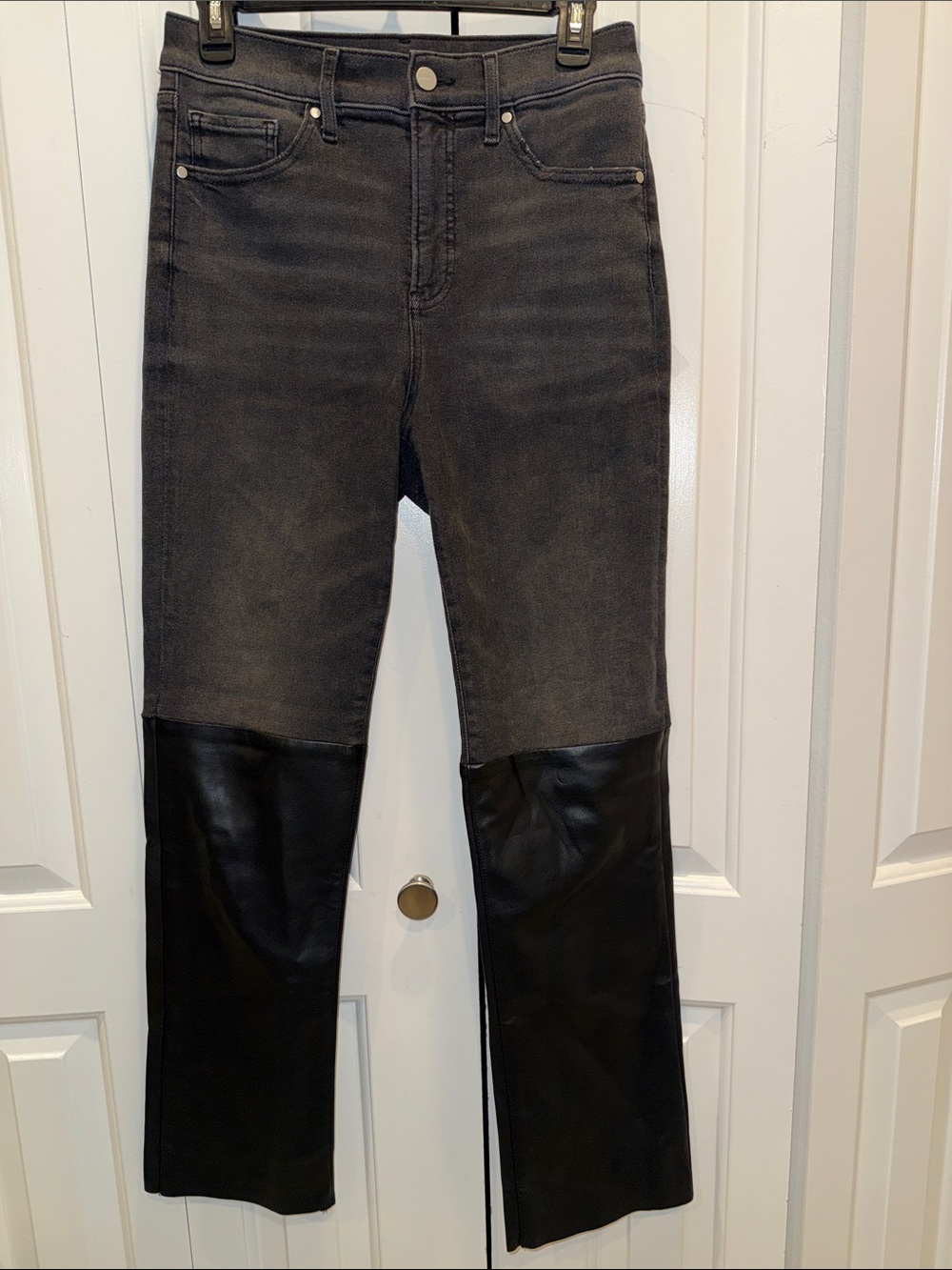 Express Two-Tone Black & Charcoal Straight Leg Jeans